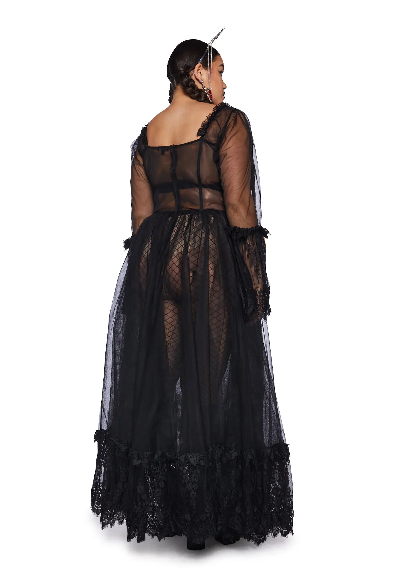 Plus Dance With Death Maxi Dress - Black sold by Dolls Kill product image thumbnail 4