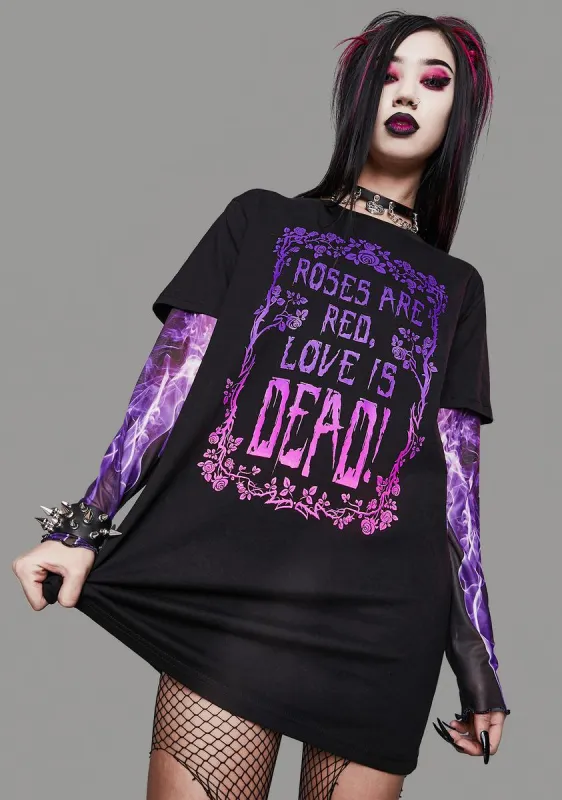 Problematic Poetry Layered Graphic Tee sold by Dolls Kill