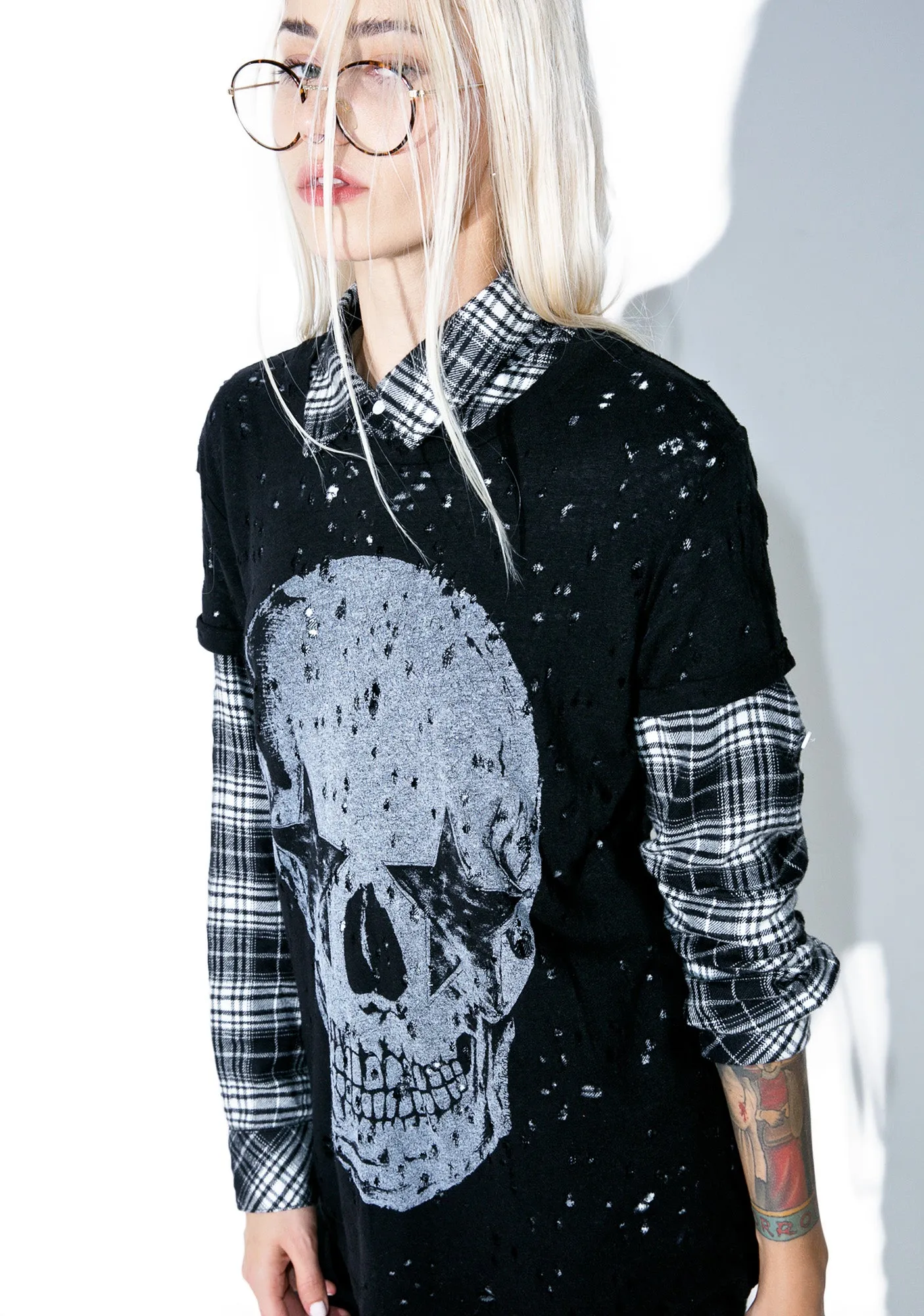 Bess Roll-Up Vintage Tee sold by Dolls Kill