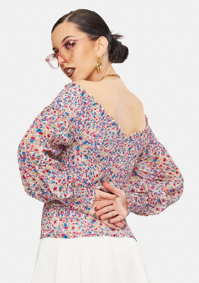 Smock Factor Floral Top sold by Dolls Kill product image thumbnail 4