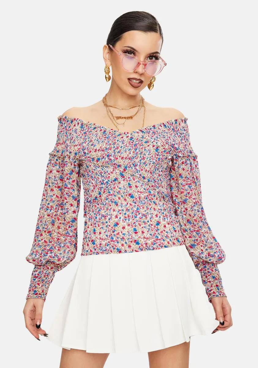 Smock Factor Floral Top sold by Dolls Kill