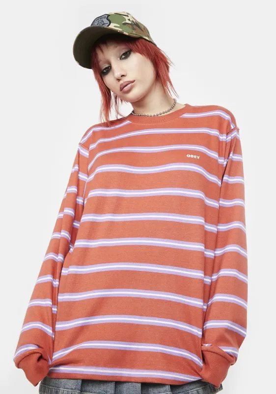 Skip Stripe Long Sleeve Tee sold by Dolls Kill
