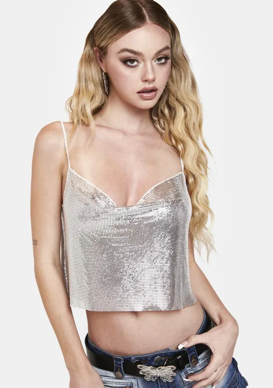 Chain Reaction Cowl Crop Top made by Dolls Kill