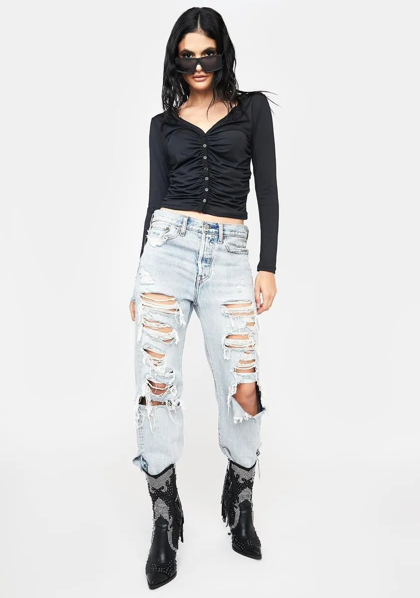 A Bit Tender Long Sleeve Crop Top sold by Dolls Kill product image thumbnail 3
