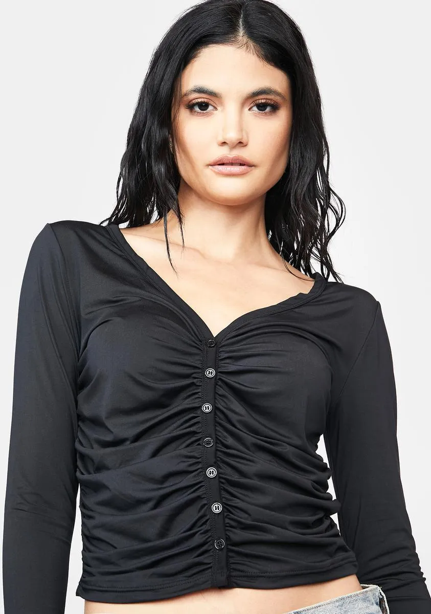 A Bit Tender Long Sleeve Crop Top sold by Dolls Kill