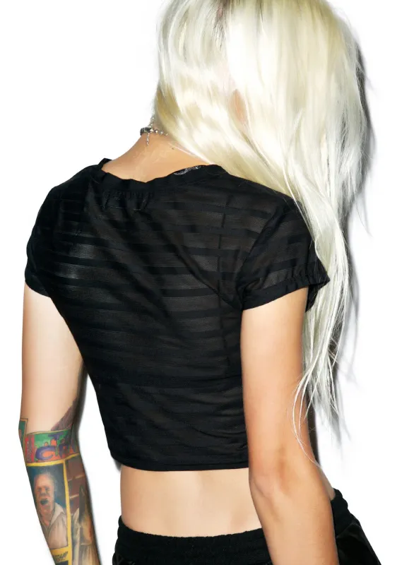 Closed Blinds Crop Tee made by Dolls Kill