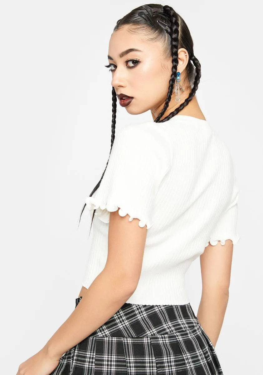 White Rib True Knit Crop Jersey sold by Dolls Kill product image thumbnail 4