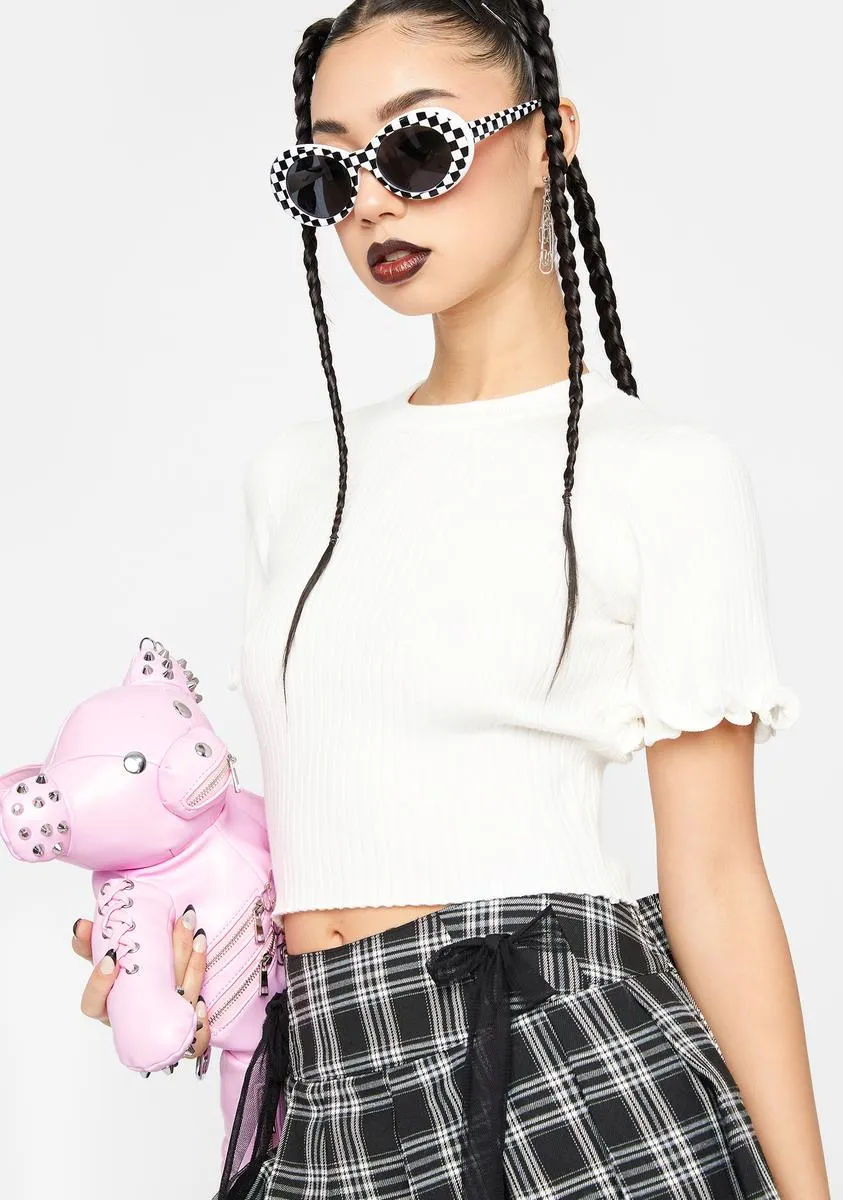 White Rib True Knit Crop Jersey sold by Dolls Kill product image thumbnail 2