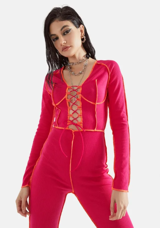 Freak Element Lace-Up Jumpsuit sold by Dolls Kill