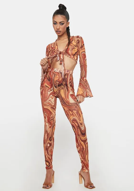 Dance Soiree Swirl Print Legging Set sold by Dolls Kill