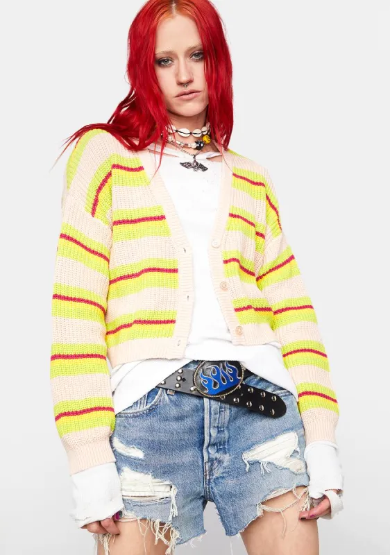 Eraser Cropped Cardigan made by Obey