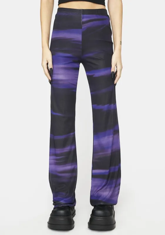 Cosmic Melt Herly Flare Trousers made by Dolls Kill