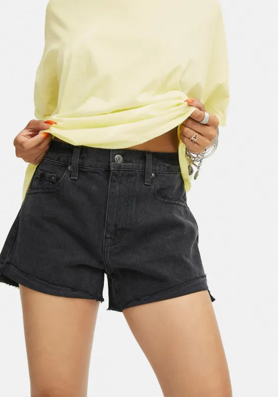 Kylee High Rise Relaxed Denim Shorts made by Pistola