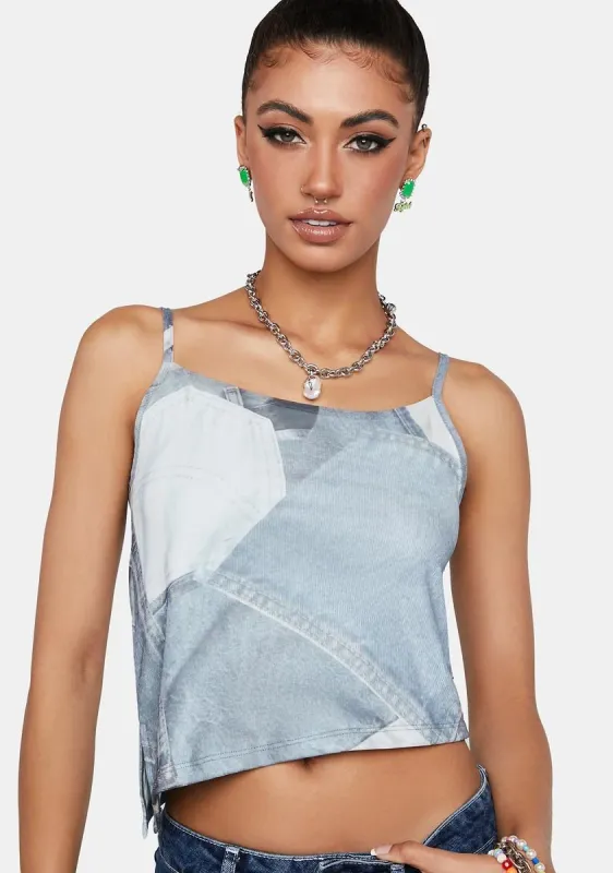 Denim Pocket Asteria Tank Top sold by Dolls Kill