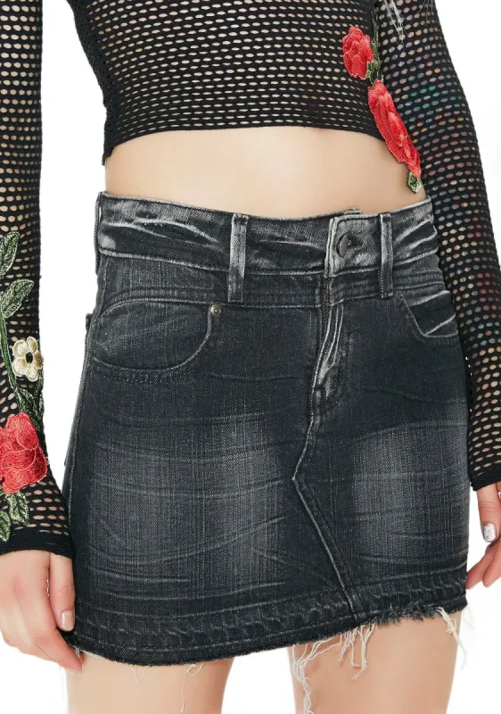 Frankie Deconstructed Denim Skirt sold by Dolls Kill
