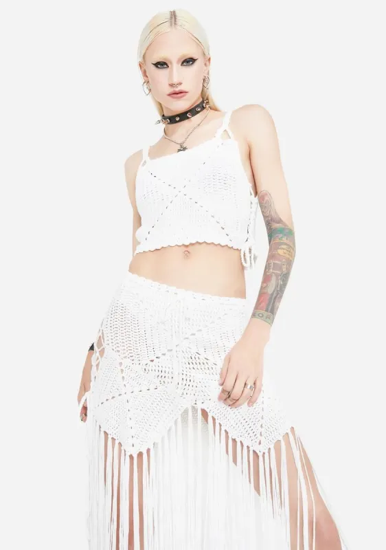 Twirl Me Crochet Skirt Set sold by Dolls Kill
