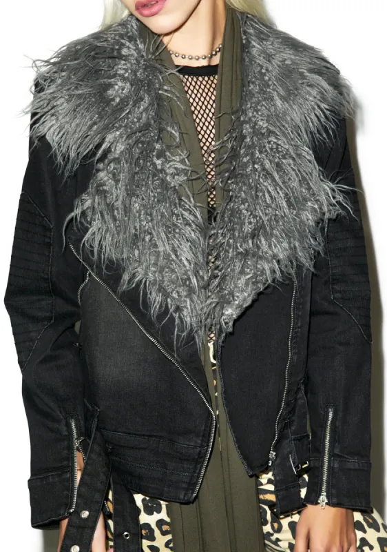 Anita Stretch Denim Jacket sold by Dolls Kill