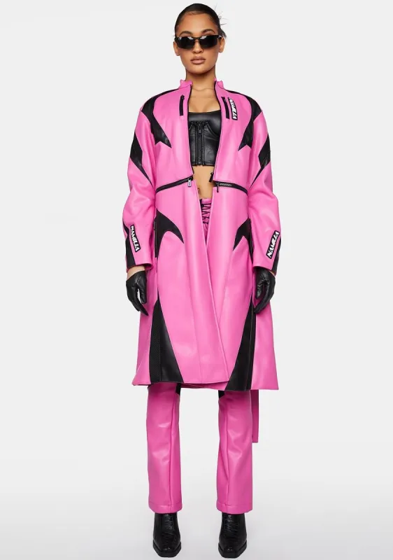Pink Transformer Moto Coat sold by Dolls Kill