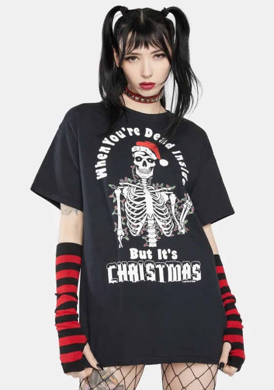 Dead Inside Christmas Graphic Tee sold by Dolls Kill