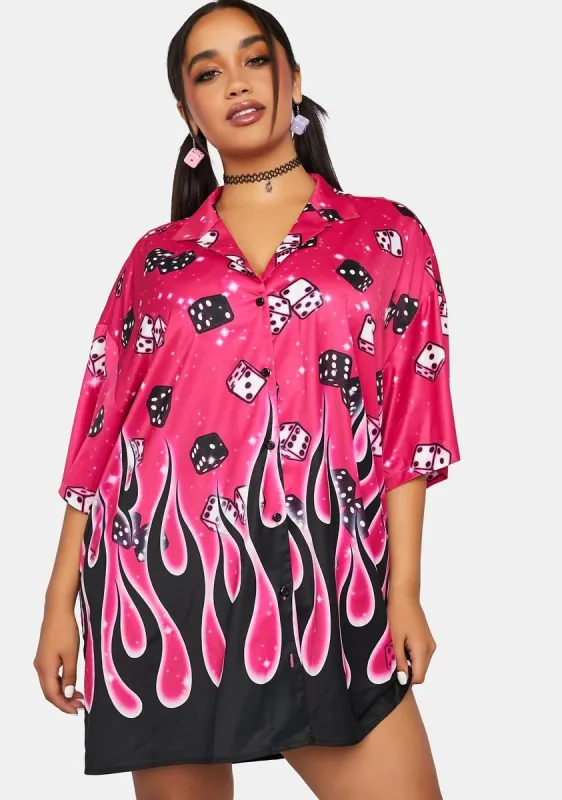 Plus Loaded Dice Oversized Shirt sold by Dolls Kill