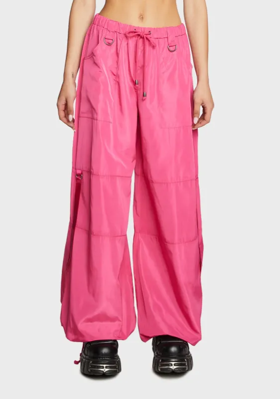 Punk Cred Wide Leg Pants - Hot Pink sold by Dolls Kill