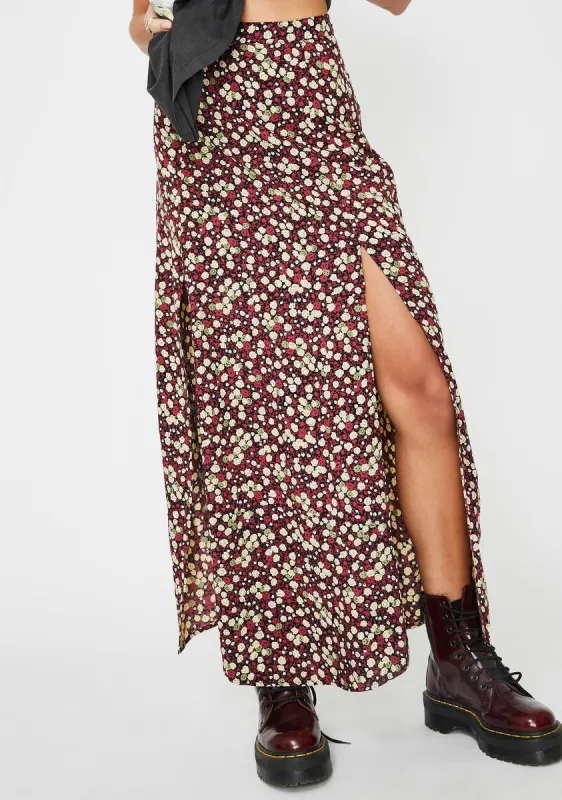 Floral Mica Maxi Skirt sold by Dolls Kill