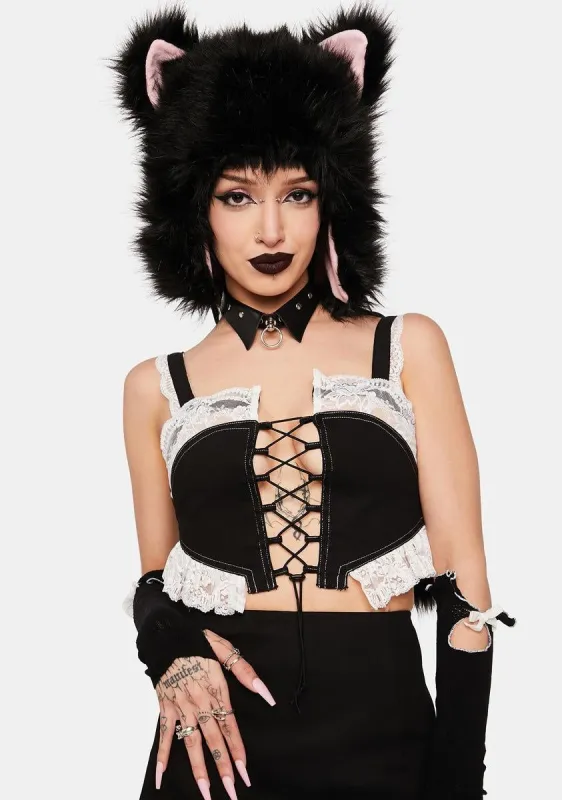 Sofia Denim Crop Top sold by Dolls Kill