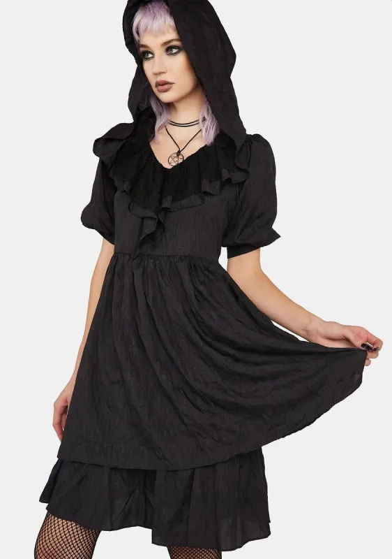 Dark Witch Lovely Ruffle Collar Loose Dress sold by Dolls Kill