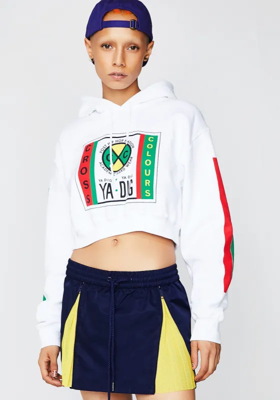 Label Logo Crop Hoodie sold by Dolls Kill