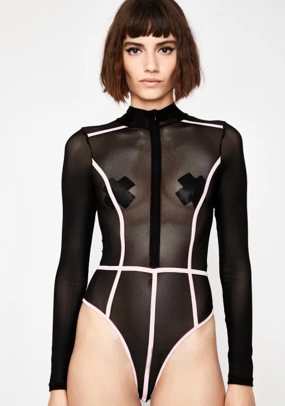 Dark Strobe Racer Mesh Bodysuit sold by Dolls Kill