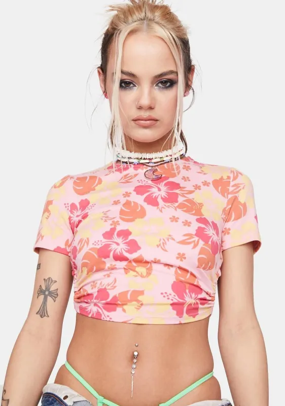 Sweet Tropical Topics Hibiscus Top sold by Dolls Kill