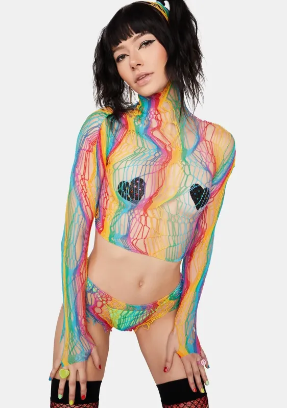 Rainbow Nights Bodystocking Set sold by Dolls Kill