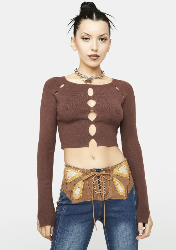 Fate's On Our Side Cut-Out Top sold by Dolls Kill