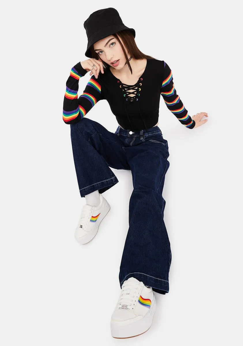 Deck The Halls Lace Up Crop Top sold by Dolls Kill product image thumbnail 3