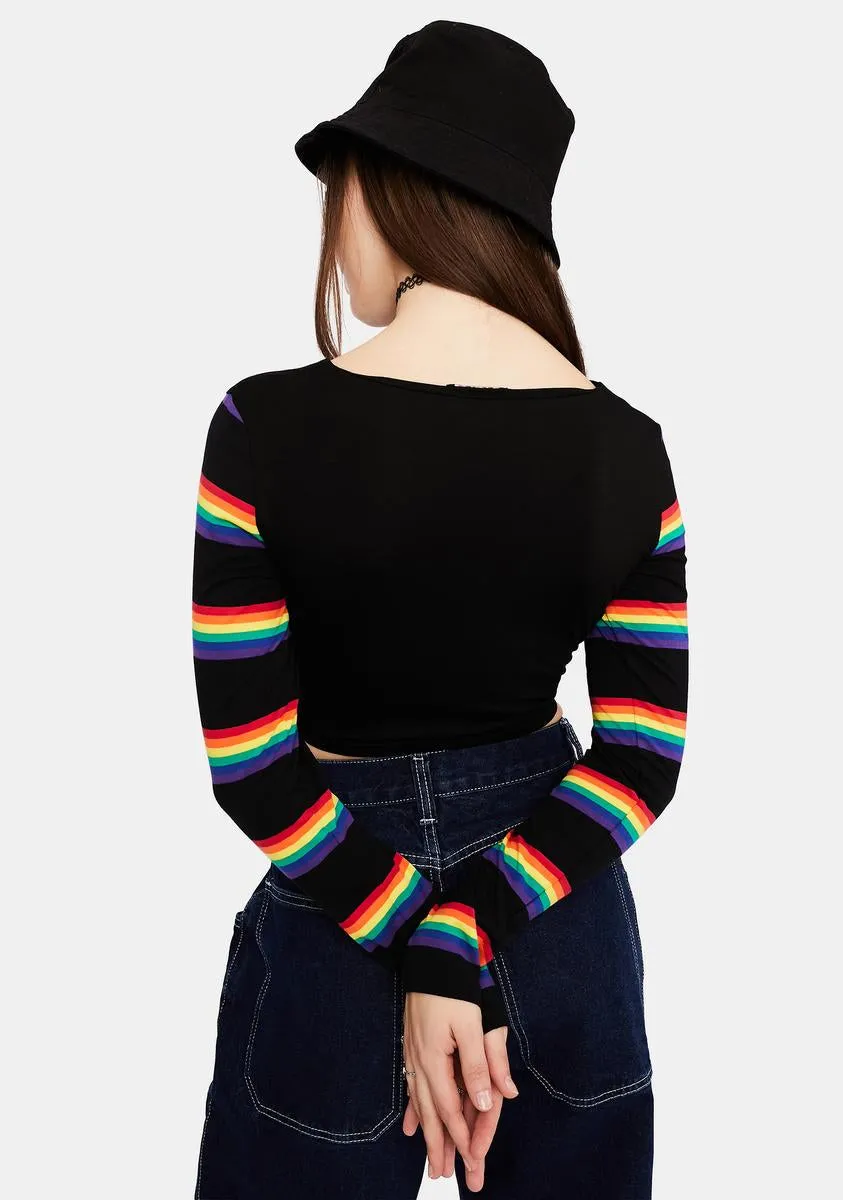 Deck The Halls Lace Up Crop Top sold by Dolls Kill product image thumbnail 4