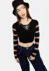 Deck The Halls Lace Up Crop Top sold by Dolls Kill