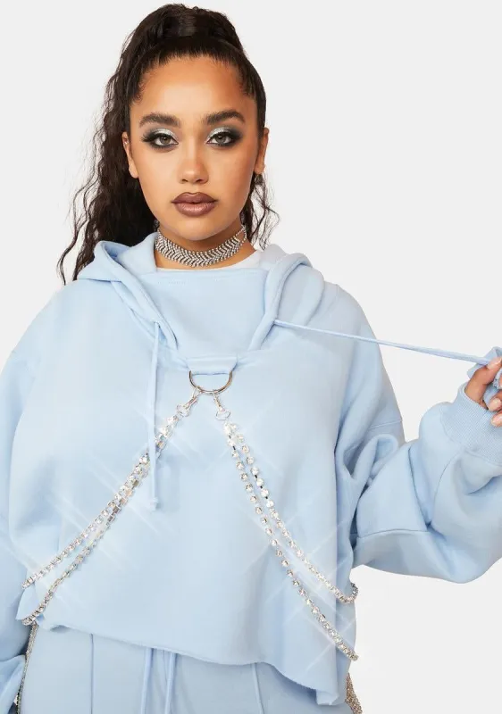 Plus Cool Icy N' Dangerous Rhinestone Chain Hoodie sold by Dolls Kill