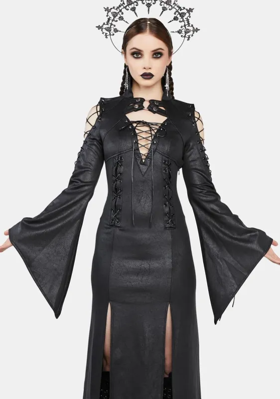 Gothic Black Widow Maxi Dress sold by Dolls Kill