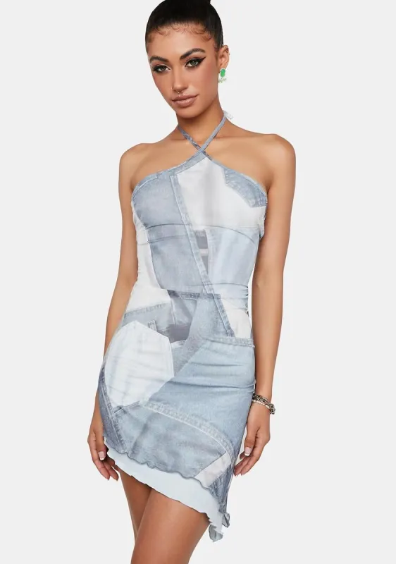 Denim Pocket Adelia Mini Dress sold by Dolls Kill