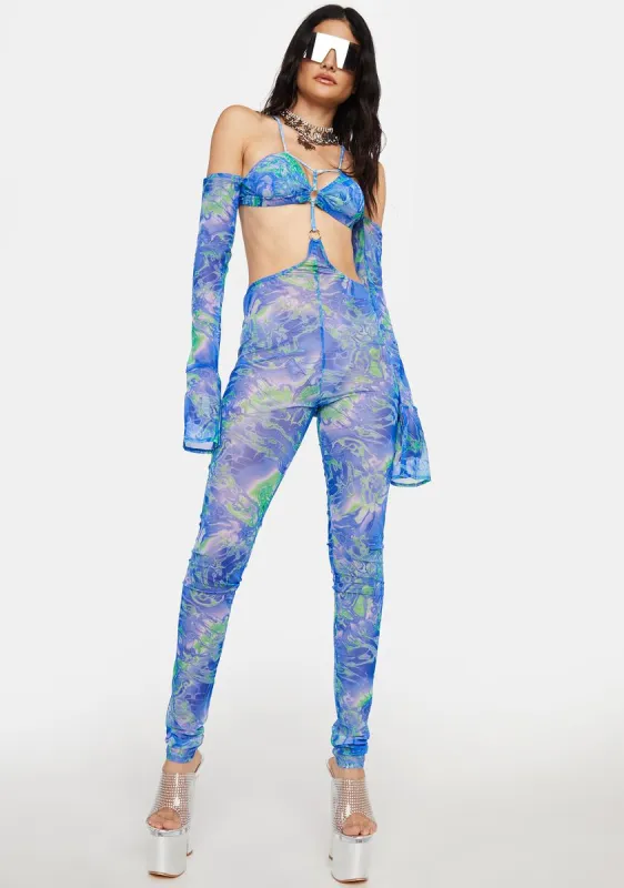 Blue O-Ring Bodysuit sold by Dolls Kill