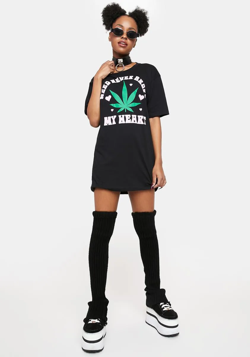 Weed Never Broke My Heart Graphic Tee sold by Dolls Kill product image thumbnail 3