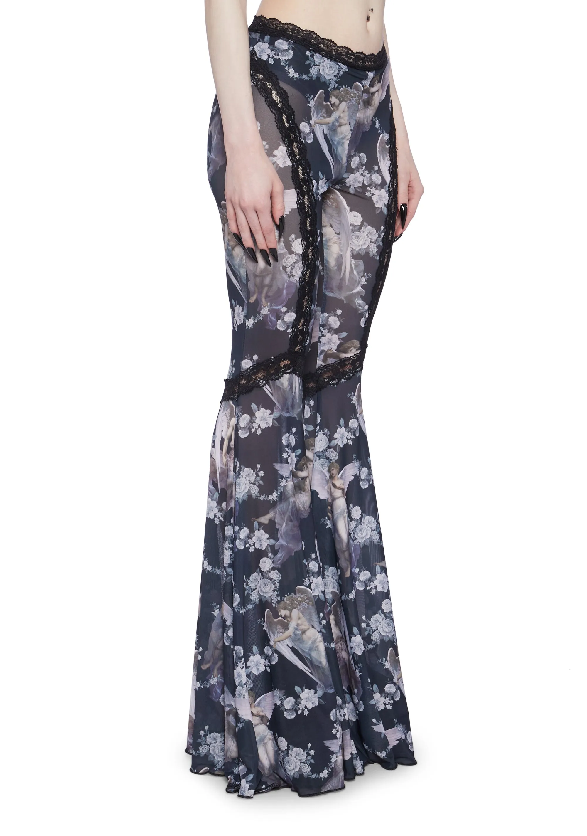 Afflicted Angel Mesh Flare Pants sold by Dolls Kill product image thumbnail 3