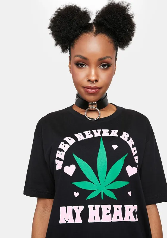 Weed Never Broke My Heart Graphic Tee sold by Dolls Kill