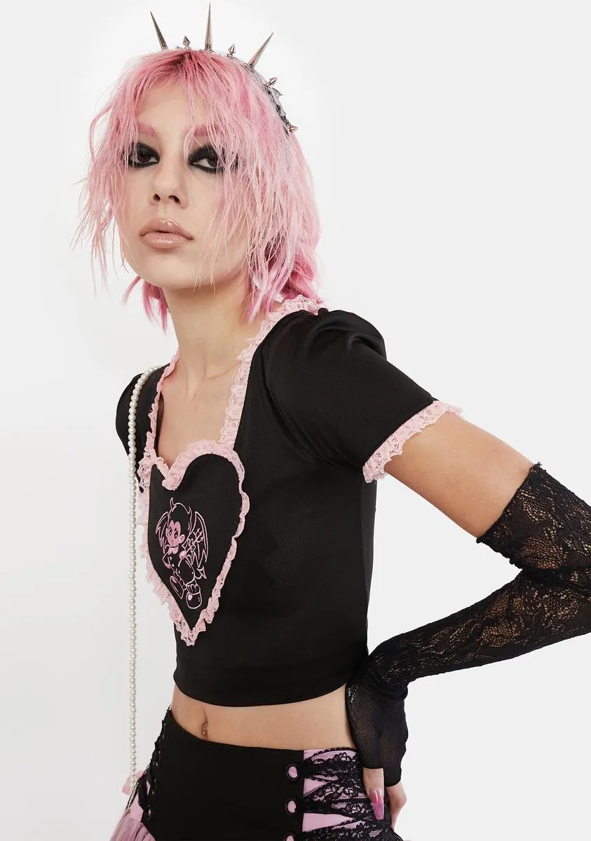 Mischievous Lover Crop Tee sold by Dolls Kill product image thumbnail 2