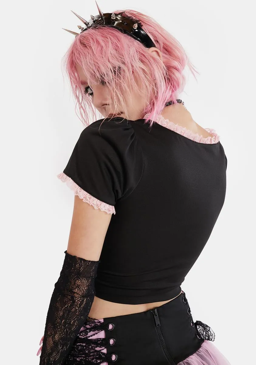 Mischievous Lover Crop Tee sold by Dolls Kill product image thumbnail 4