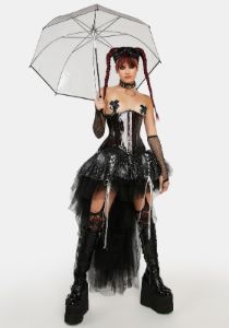 Lavish Black Clear Curvy Underbust Waist Cincher Corset sold by Dolls Kill