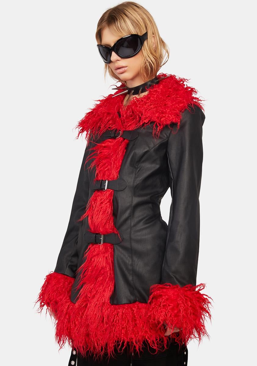 No Bad Vibes Faux Fur Jacket sold by Dolls Kill product image thumbnail 2