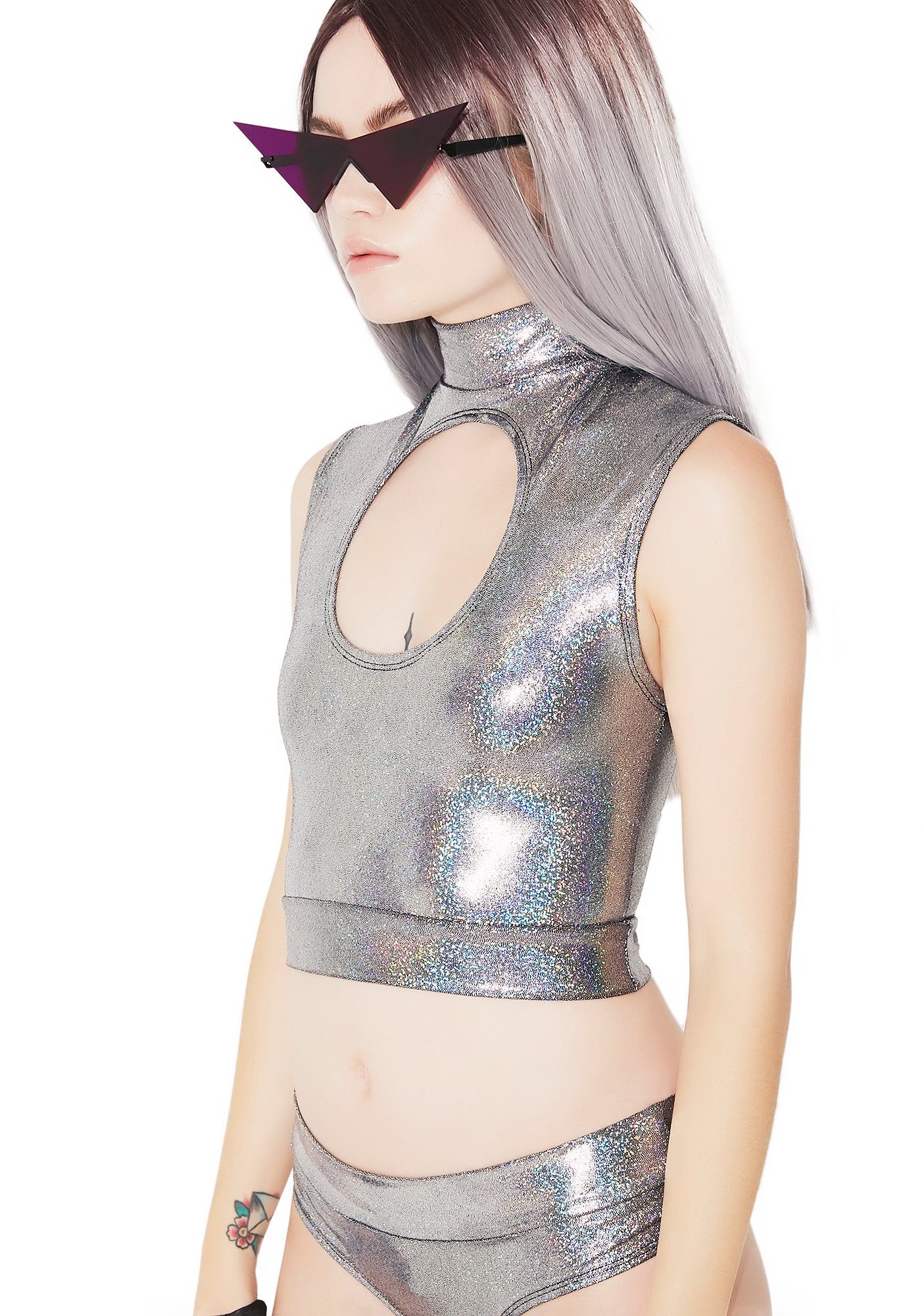 Total Eclipse Cutout Crop Top sold by Dolls Kill product image thumbnail 3