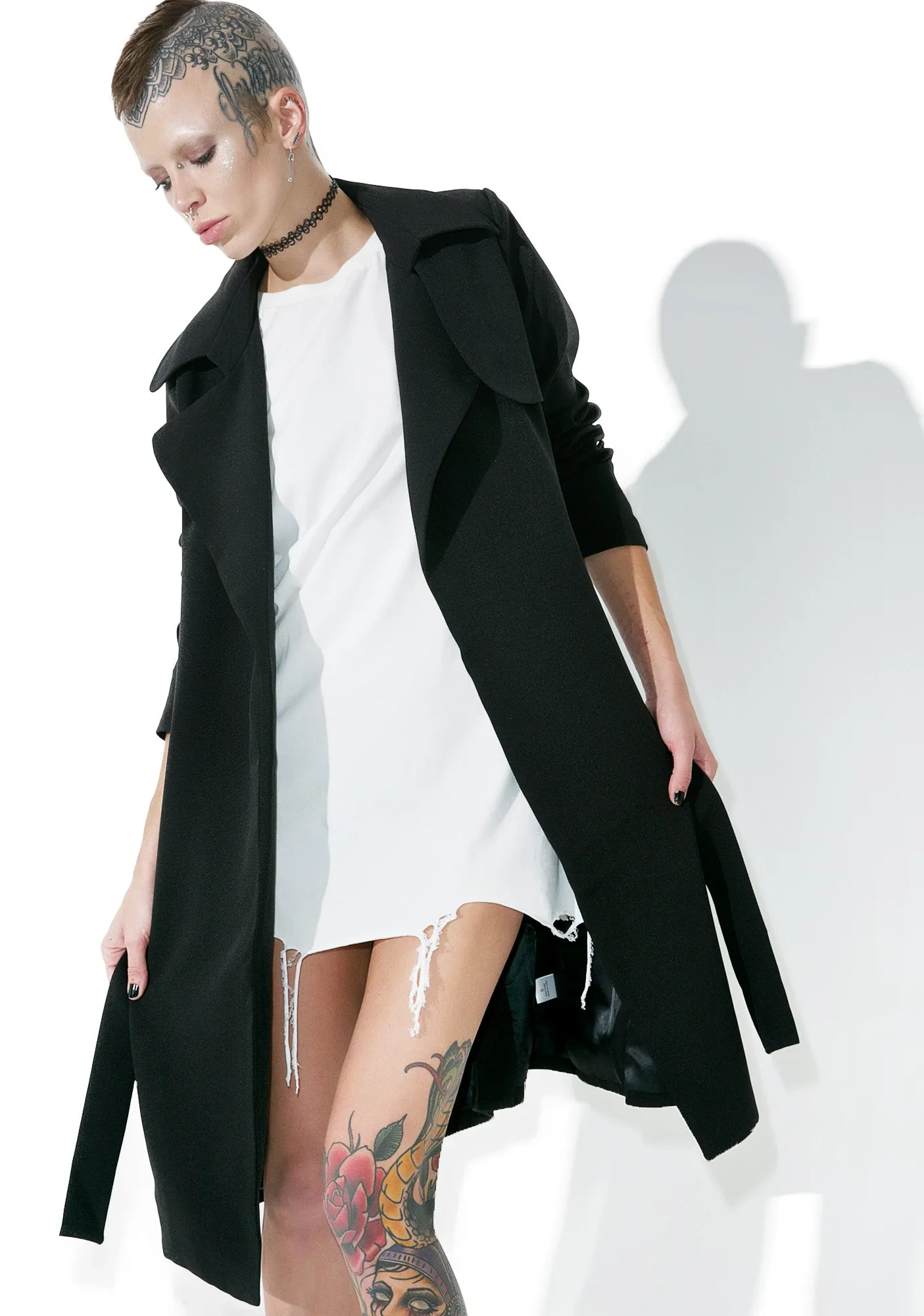 Darkness On My Mind Trench Coat sold by Dolls Kill product image thumbnail 2