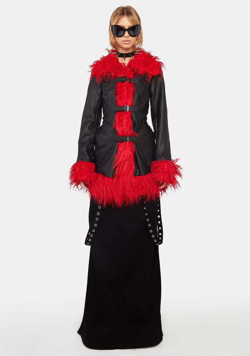 No Bad Vibes Faux Fur Jacket sold by Dolls Kill product image thumbnail 3